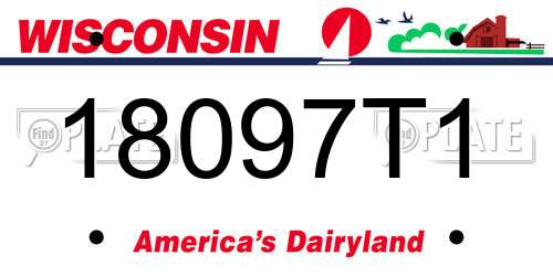 18097T1 Wisconsin License Plate
