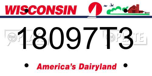 18097T3 Wisconsin License Plate