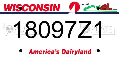 18097Z1 Wisconsin License Plate