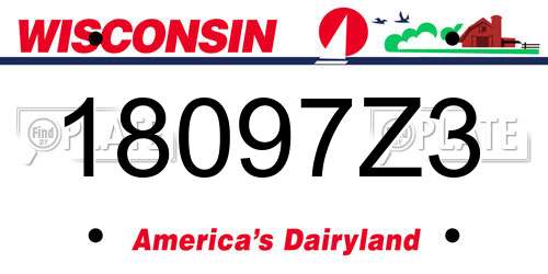 18097Z3 Wisconsin License Plate