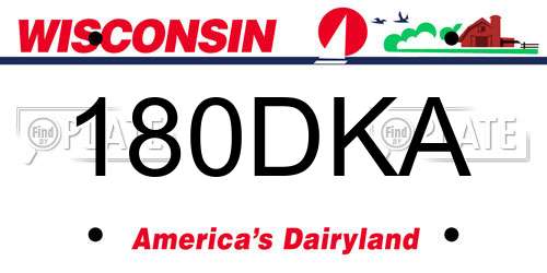 180DKA Wisconsin License Plate