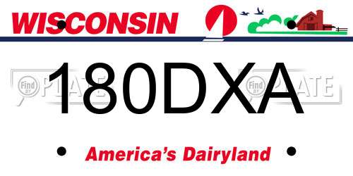 180DXA Wisconsin License Plate