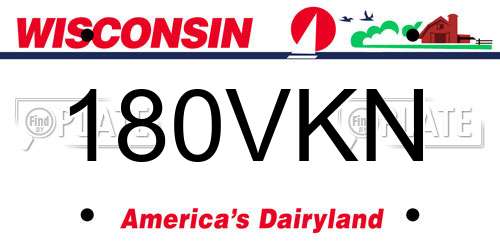 180VKN Wisconsin License Plate
