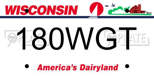 180WGT Wisconsin License Plate