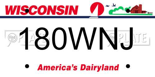 180WNJ Wisconsin License Plate