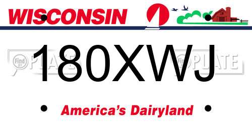 180XWJ Wisconsin License Plate