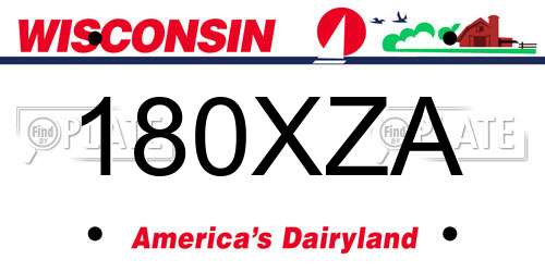 180XZA Wisconsin License Plate