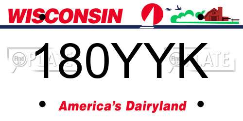 180YYK Wisconsin License Plate