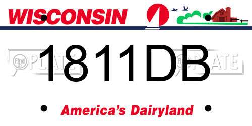 1811DB Wisconsin License Plate