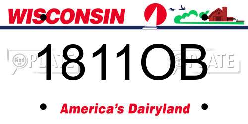 1811OB Wisconsin License Plate
