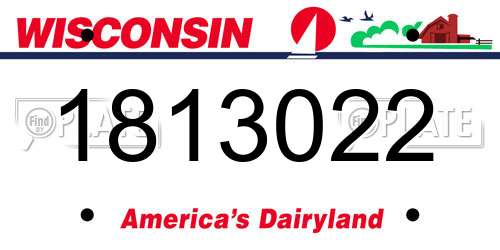 1813022 Wisconsin License Plate