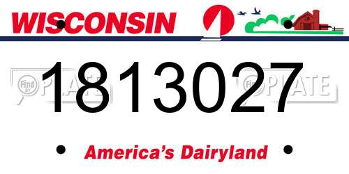 1813027 Wisconsin License Plate