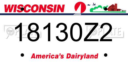 18130Z2 Wisconsin License Plate