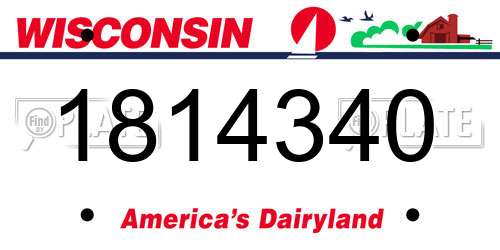 1814340 Wisconsin License Plate