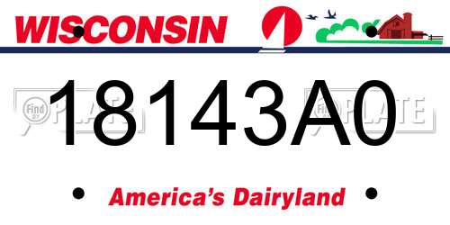 18143A0 Wisconsin License Plate