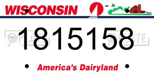 1815158 Wisconsin License Plate