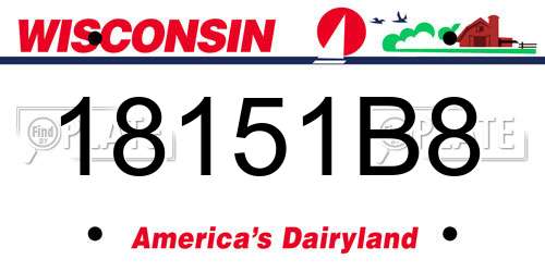18151B8 Wisconsin License Plate