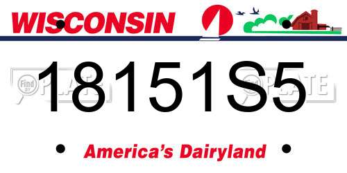18151S5 Wisconsin License Plate