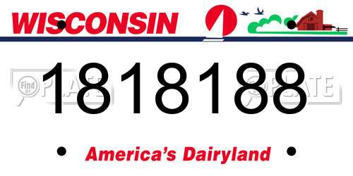 1818188 Wisconsin License Plate