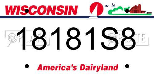 18181S8 Wisconsin License Plate
