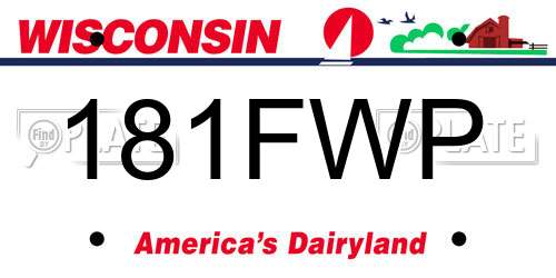 181FWP Wisconsin License Plate