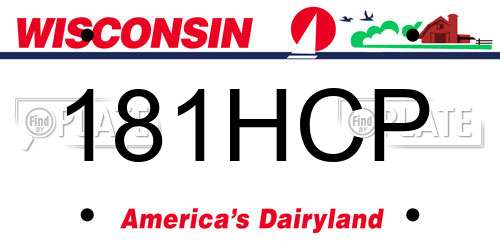 181HCP Wisconsin License Plate