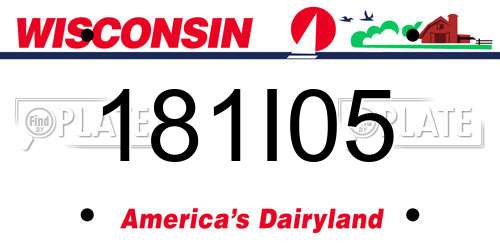 181I05 Wisconsin License Plate