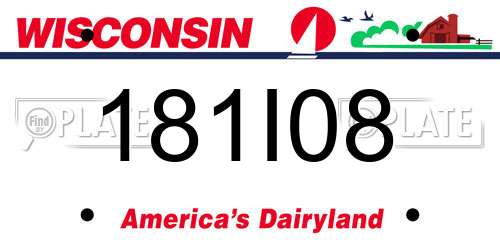 181I08 Wisconsin License Plate