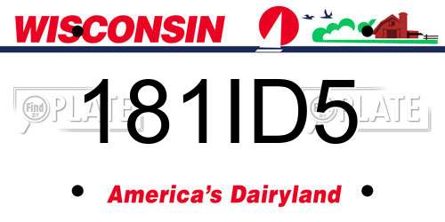 181ID5 Wisconsin License Plate