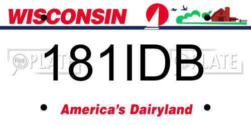 181IDB Wisconsin License Plate