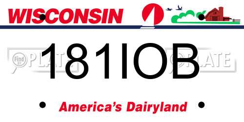 181IOB Wisconsin License Plate