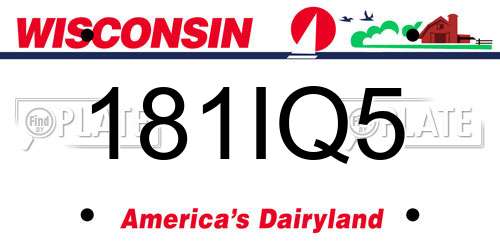 181IQ5 Wisconsin License Plate