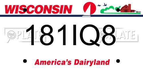 181IQ8 Wisconsin License Plate