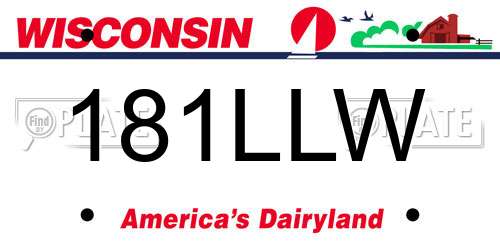 181LLW Wisconsin License Plate