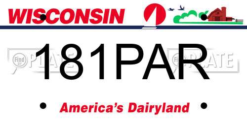 181PAR Wisconsin License Plate