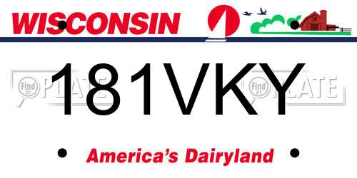 181VKY Wisconsin License Plate