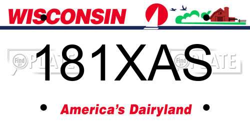 181XAS Wisconsin License Plate