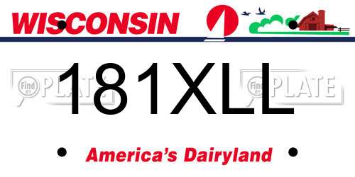 181XLL Wisconsin License Plate