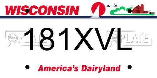181XVL Wisconsin License Plate
