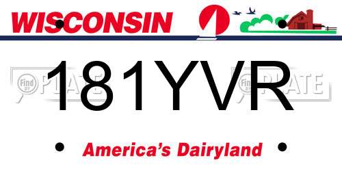 181YVR Wisconsin License Plate