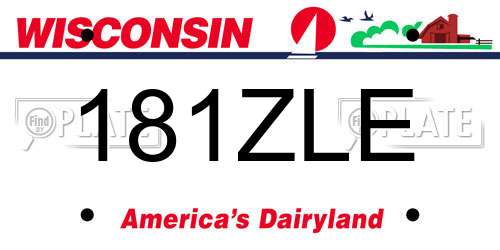 181ZLE Wisconsin License Plate