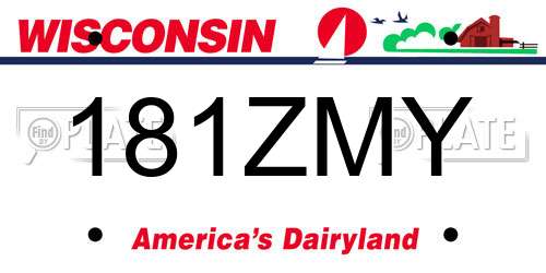 181ZMY Wisconsin License Plate
