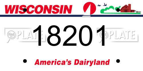 18201 Wisconsin License Plate