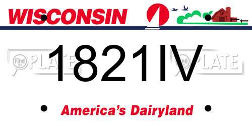 1821IV Wisconsin License Plate