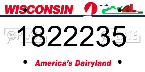 1822235 Wisconsin License Plate