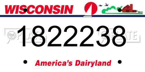 1822238 Wisconsin License Plate