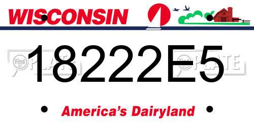18222E5 Wisconsin License Plate