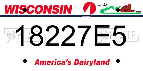 18227E5 Wisconsin License Plate