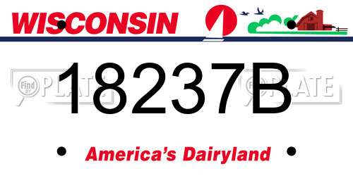 18237B Wisconsin License Plate