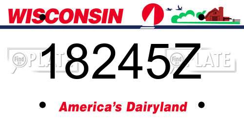 18245Z Wisconsin License Plate